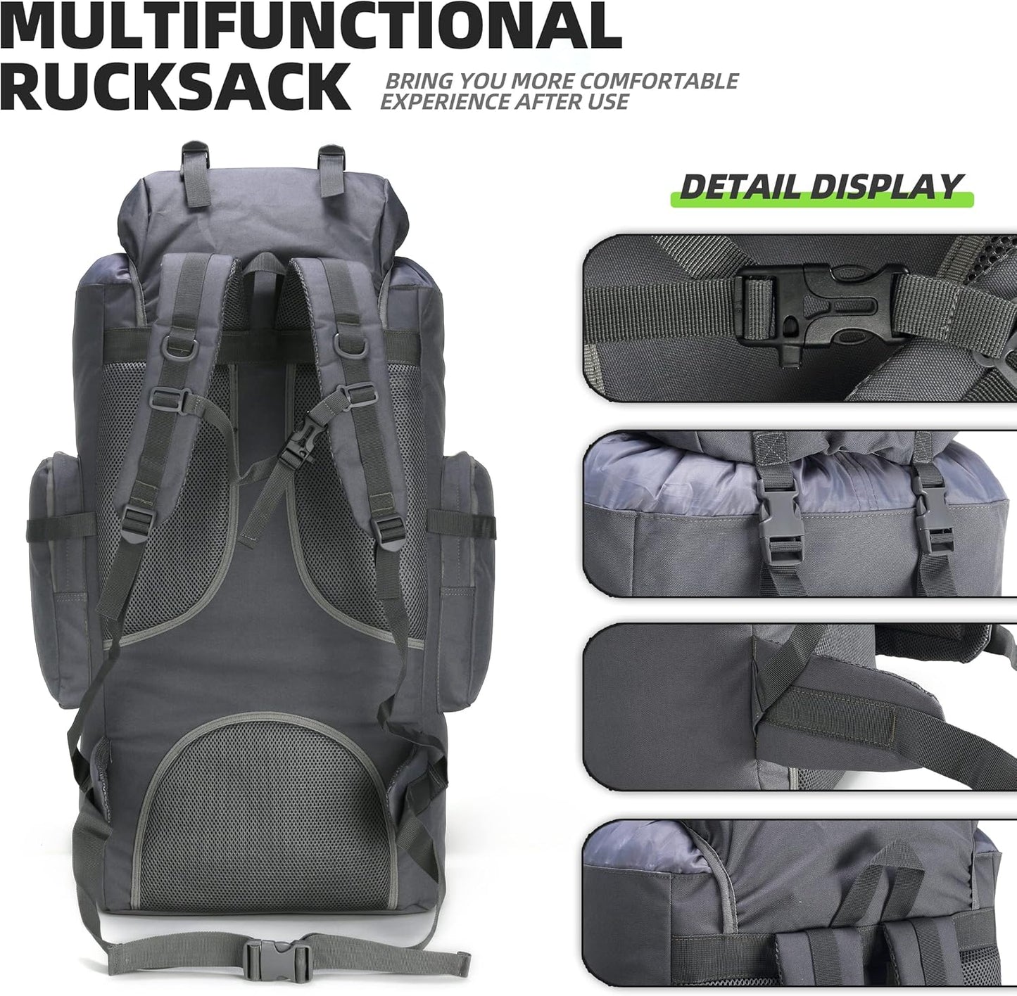 King'sGuard 100L Camping Hiking Backpack Molle Rucksack Military Camping Backpacking Daypack