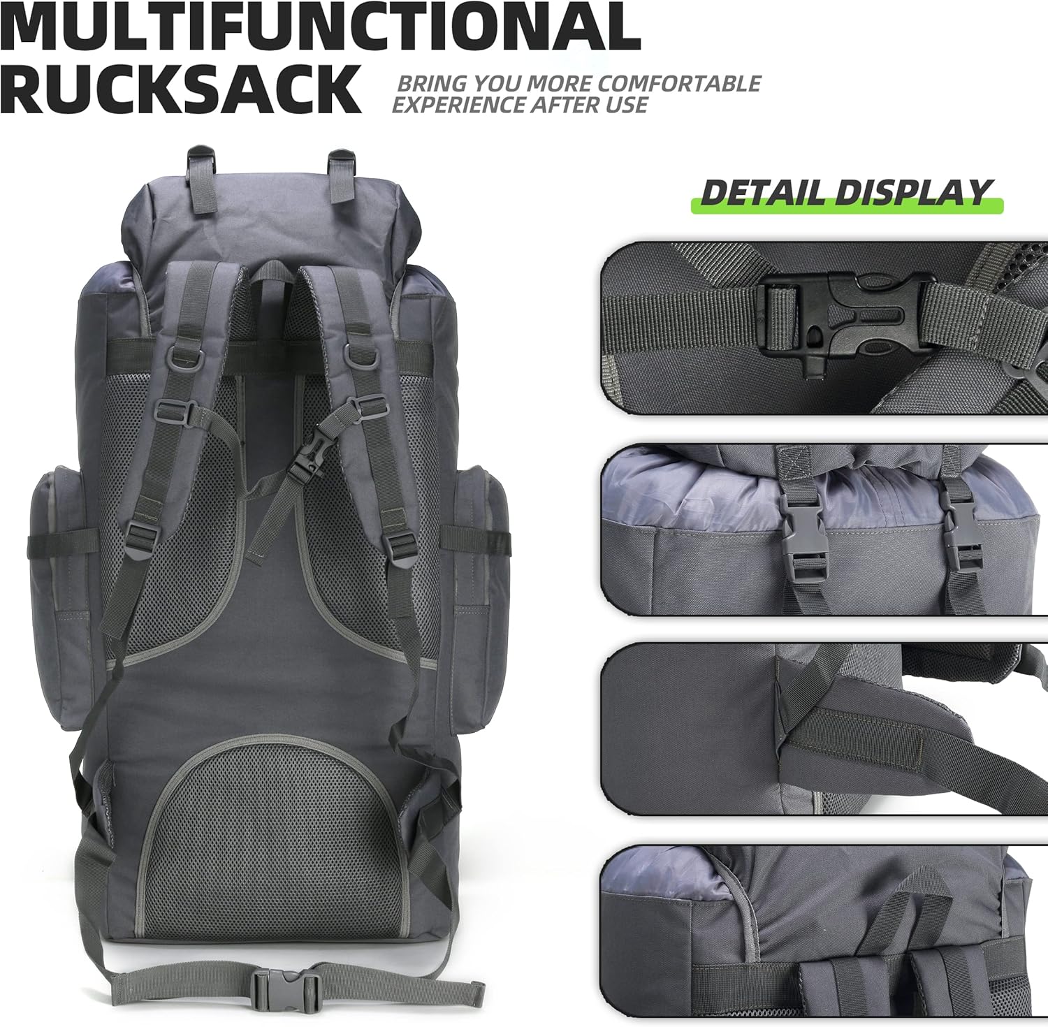 King'sGuard 100L Camping Hiking Backpack Molle Rucksack Military Camping Backpacking Daypack