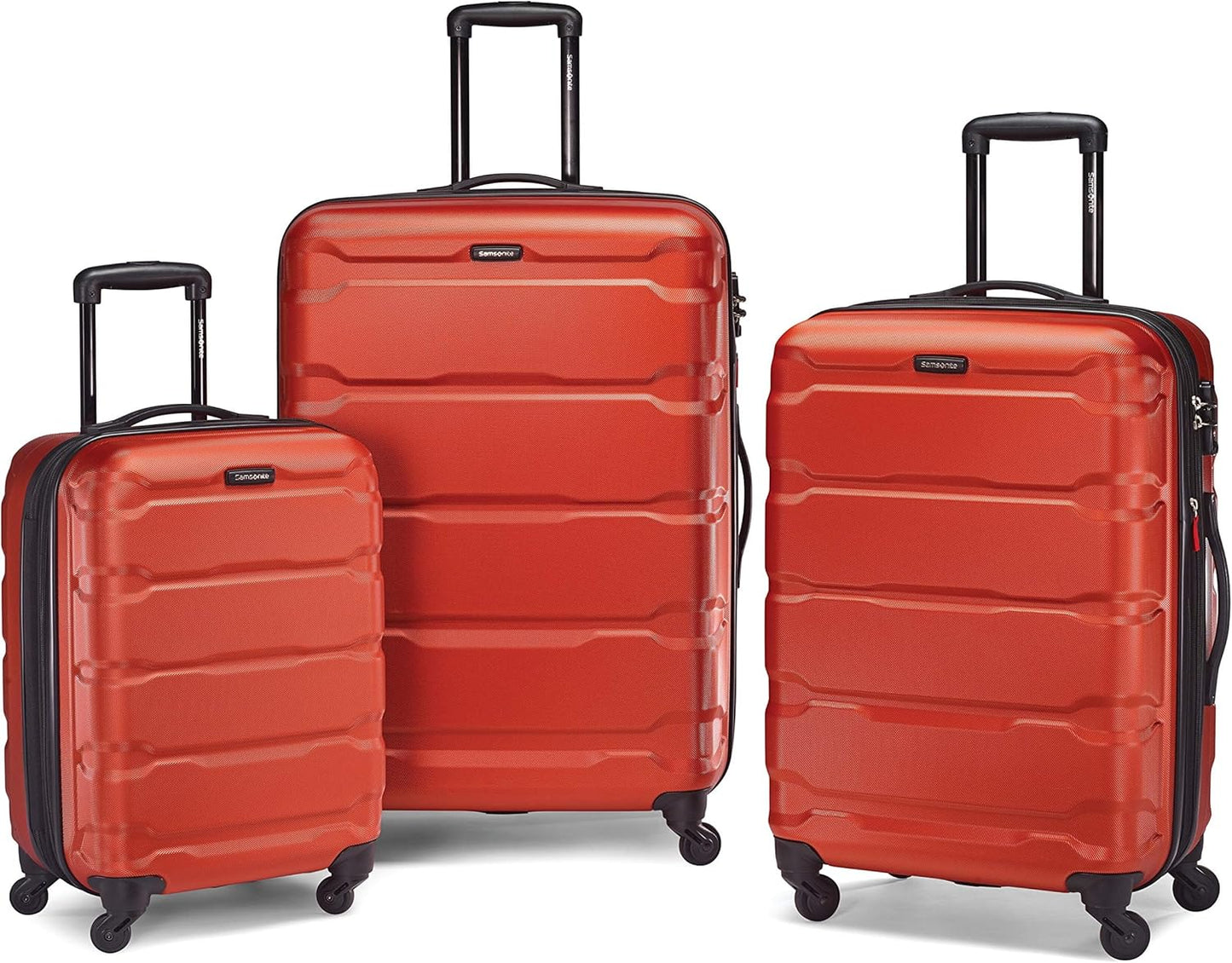 Samsonite Omni PC Hardside Expandable Luggage with Spinner Wheels, Burnt Orange, 3-Piece Set (20/24/28)