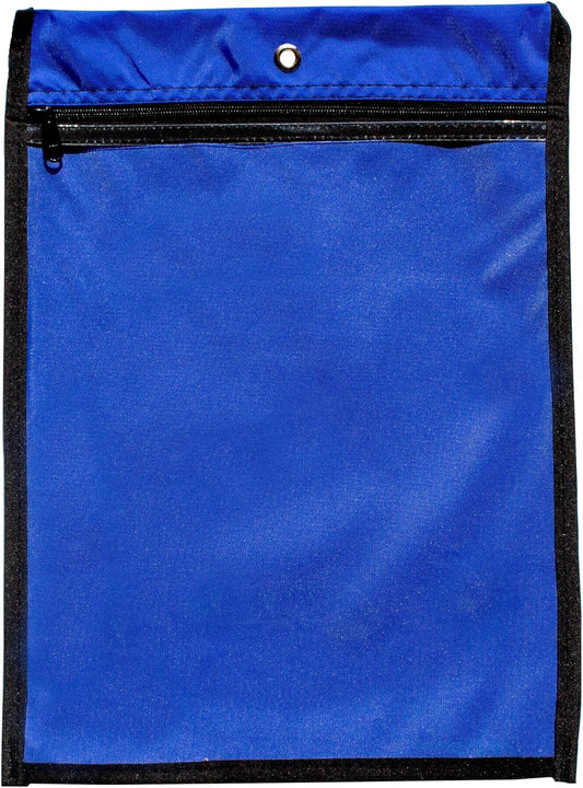 Media Pouch and Nylon Tote Bag for Books, Headphones, and School Accessories, Heavy Duty Travel Storage for Classroom or Library, 16.5 x 11.75 Inch (Royal Blue)