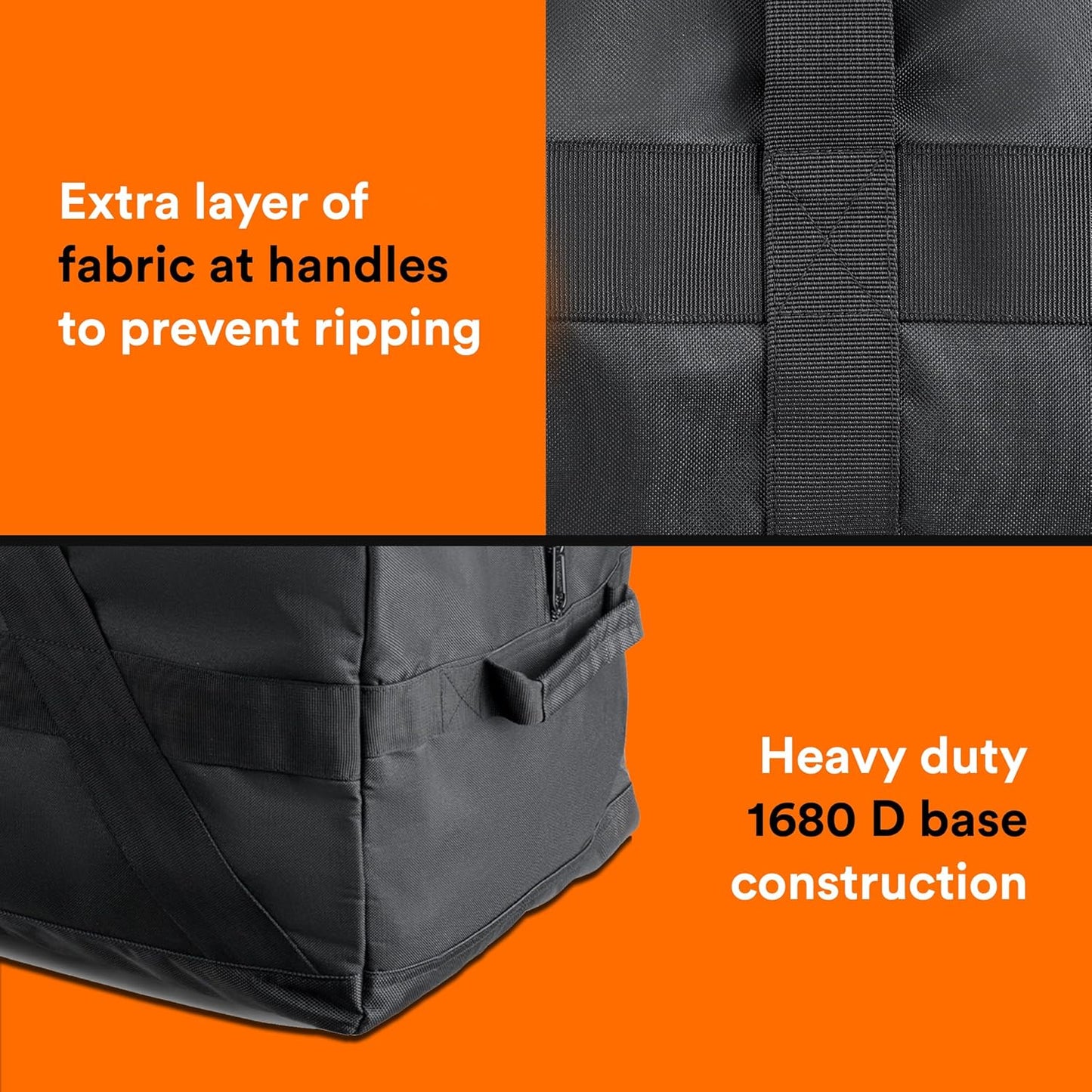 Fitdom 106L 45" Heavy Duty Extra Large Duffle with Upgrade Zipper, Durable & Water Resistant. Perfect as Camping Bag Travel Storage Tent Storage Sports Equipment Bag For Coaches & More