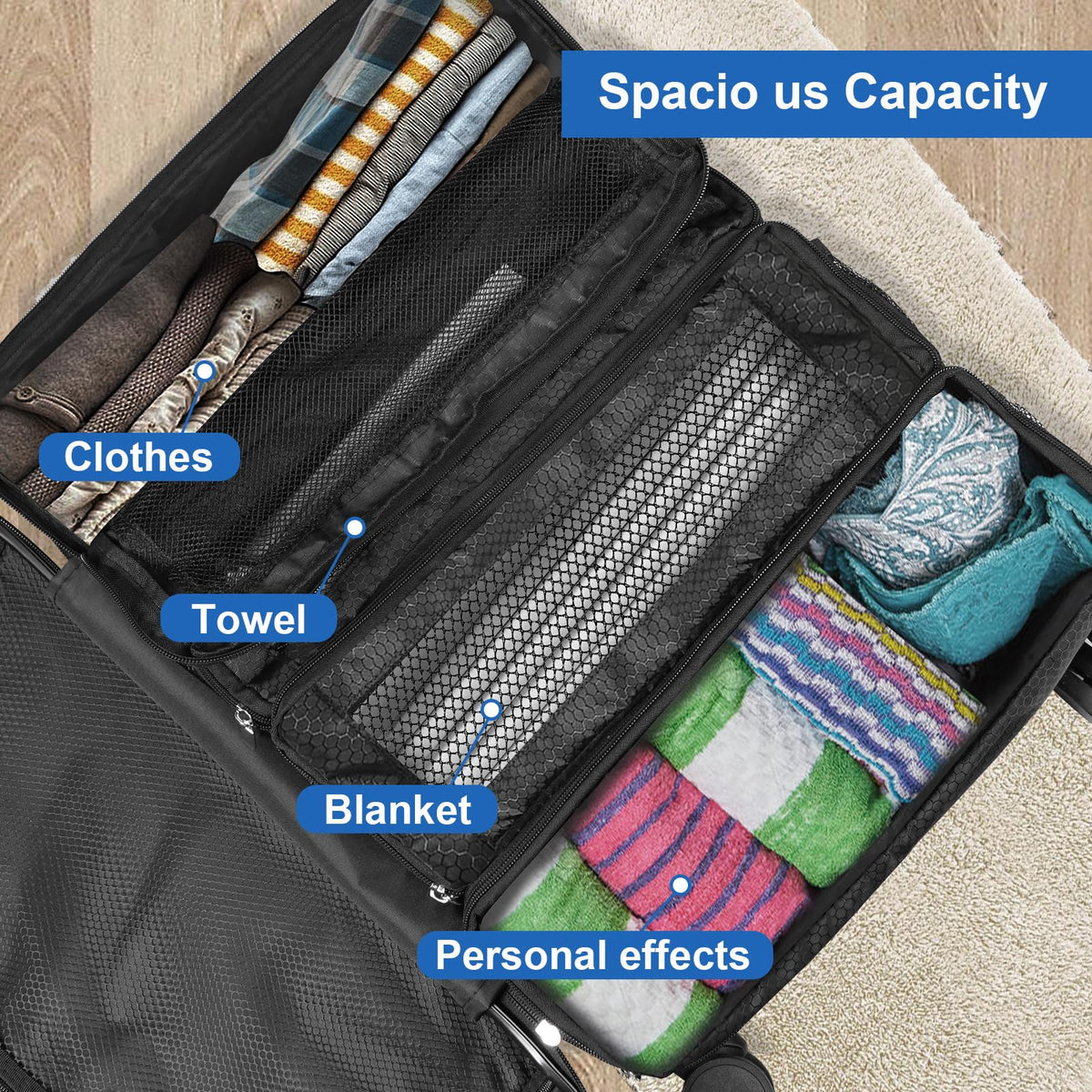 Olosar Suitcase Organizer, Travel Luggage Organizer Portable Hanging Travel Shelves Collapsible
