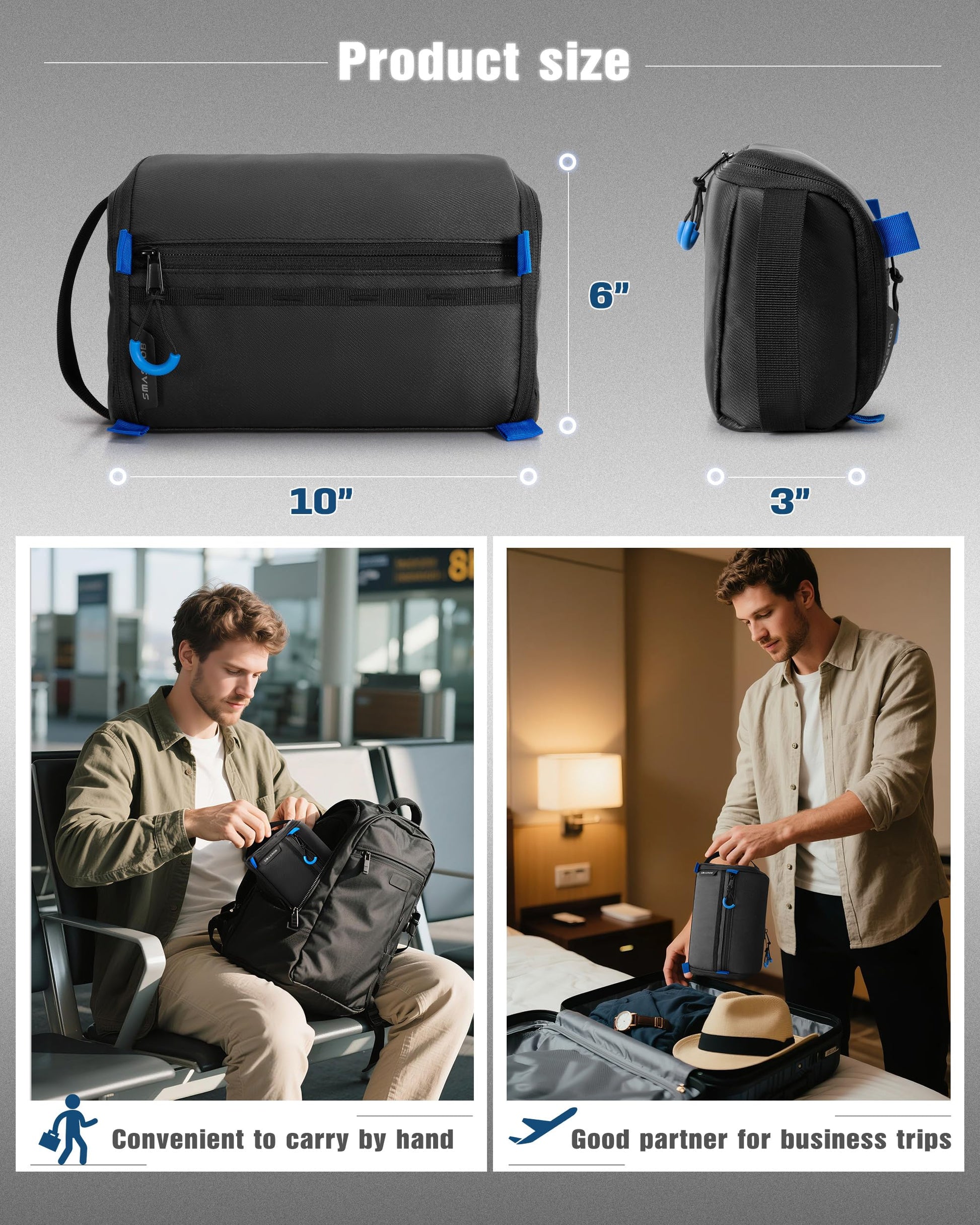 Smasrob Electronics Organizer Travel Case, Tech Bag Charger Pouch, Black