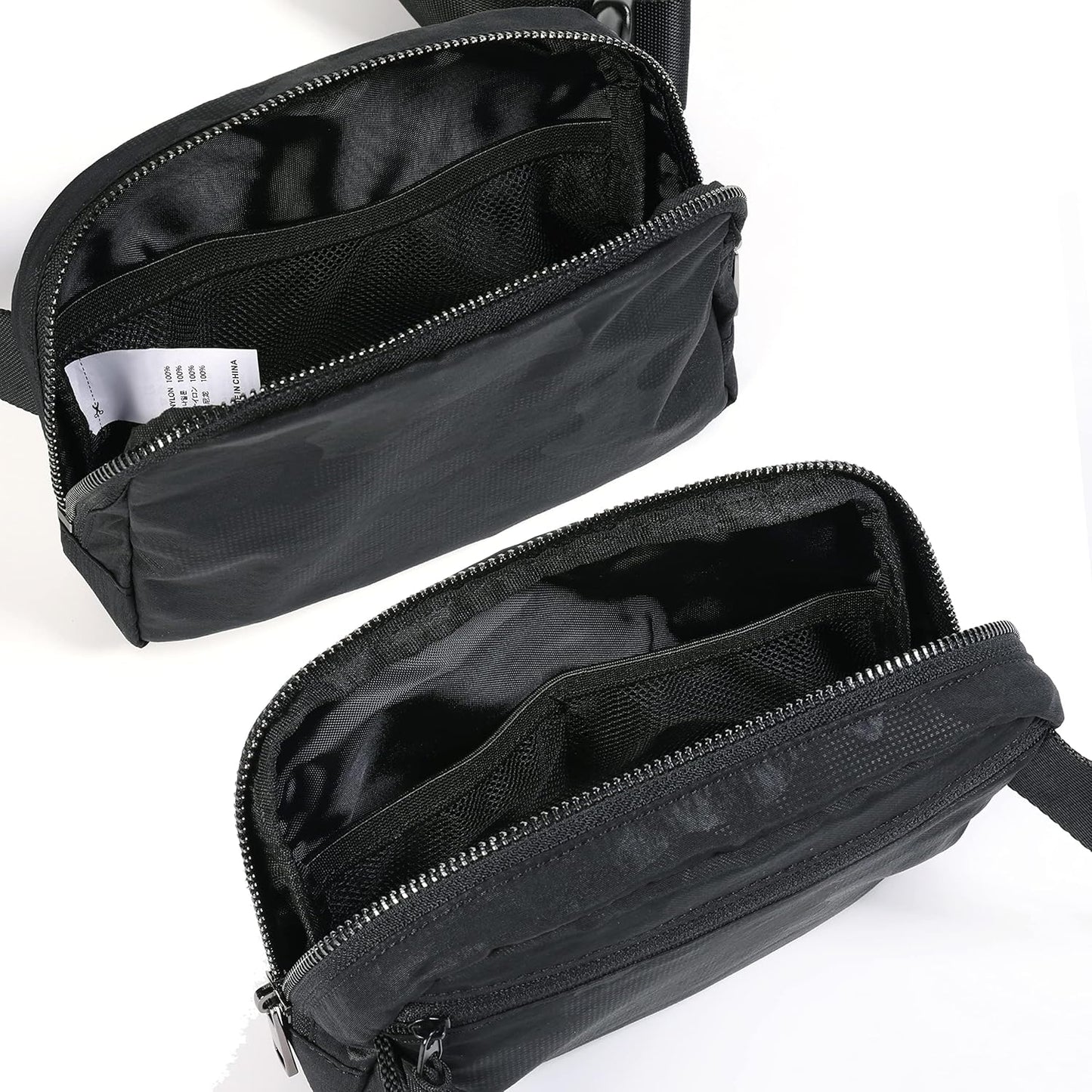 Fanny Pack Crossbody Bag Trendy Waterproof Small Sling Cross Body Purse for Women Men Fashion Waist Packs Mini Belt Bag Pouch Chest Bum Bag Lulu Dupes for Travel Vacation Running Black Camo