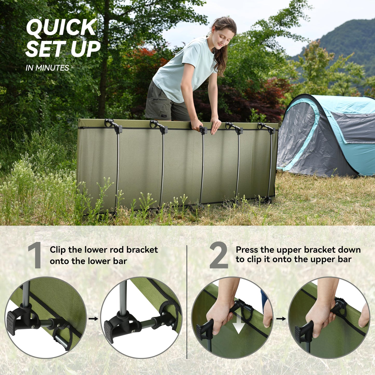 MARCHWAY Ultralight Folding Tent Camping Cot Bed, Portable Compact for Outdoor Travel, Base Camp