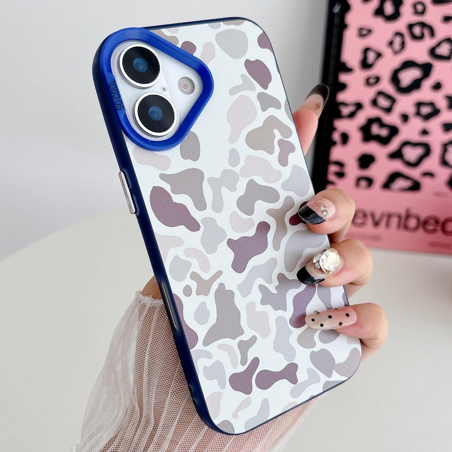 for iPhone 17 Case, Vintage Camo Pattern Design for Men Boys Teens, Cool Camouflage Shockproof Protective Cover for Girls Women - Blue
