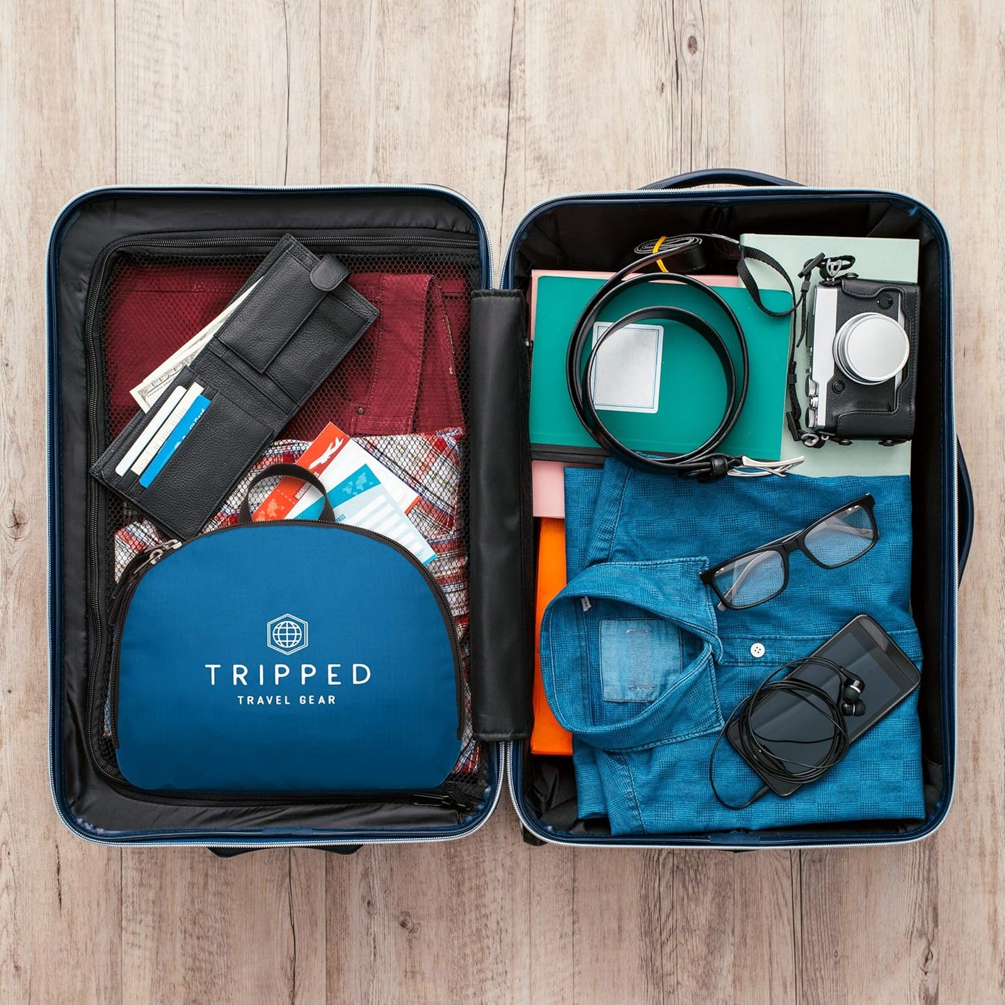 TRIPPED Travel Gear Traveling Backpack- Foldable Collapsible Lightweight Backpack for Travel (Light