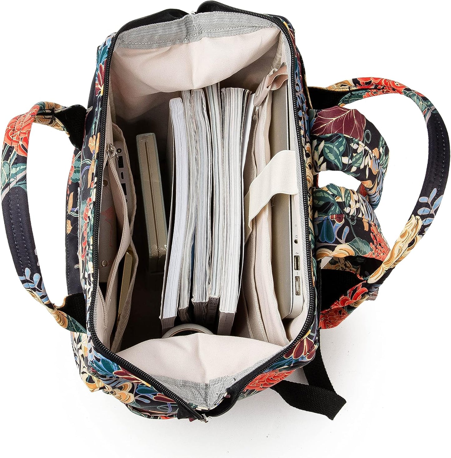 Kinmac Wide Open Style Laptop Backpack for Laptop Up to 15.6 Inch Men Women Travel Outdoor Backpack (Golden Chrysanthemum)