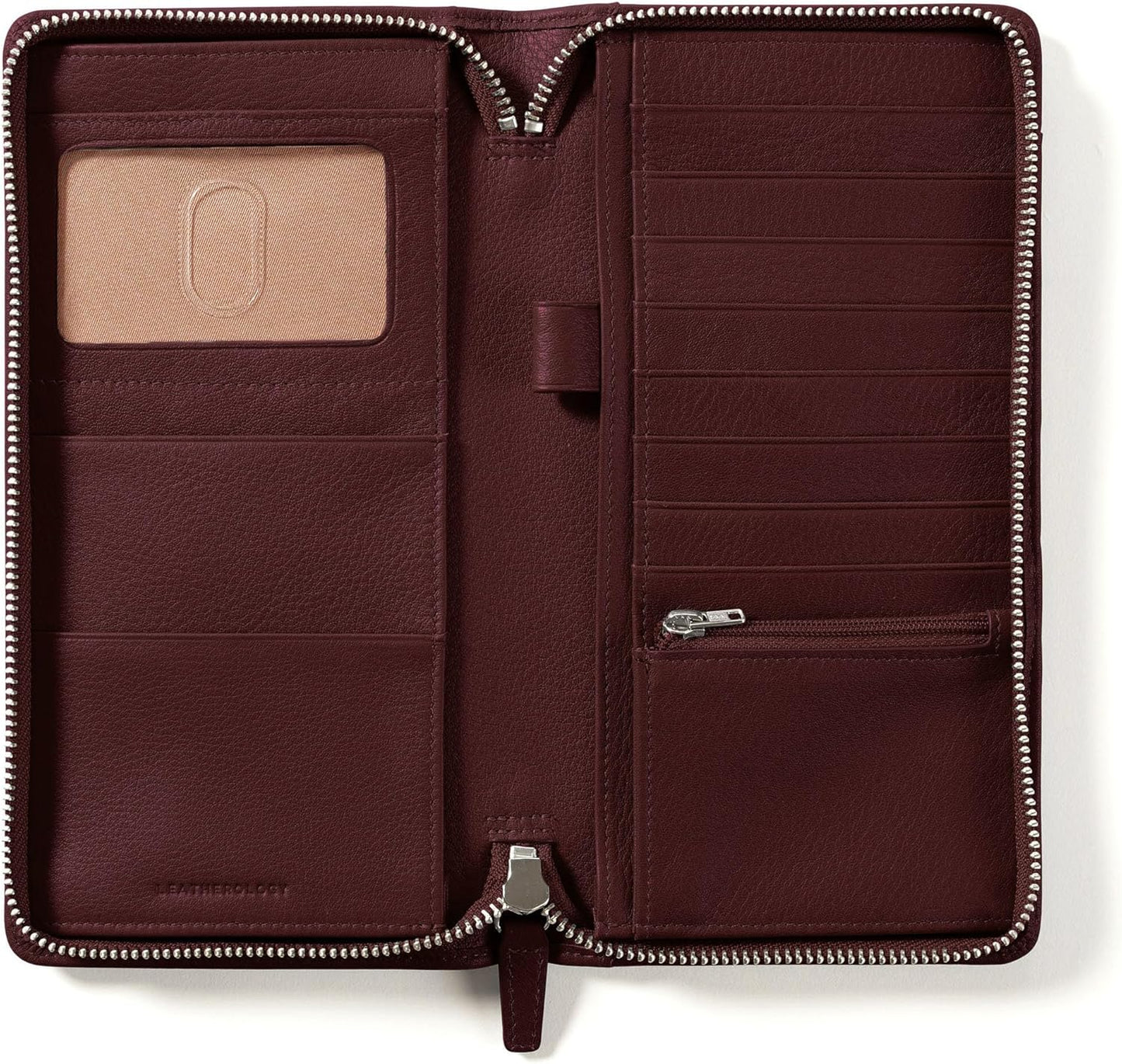 Leatherology Bordeaux Travel Zip Organizer Wallet, Passport Holder, RFID Available, Full Grain