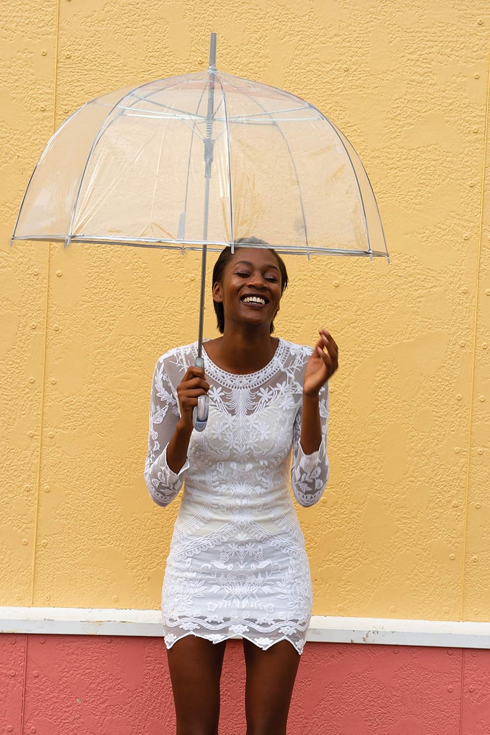 SHEDRAIN Auto Open Bubble Stick Umbrella Clear, 1 EA