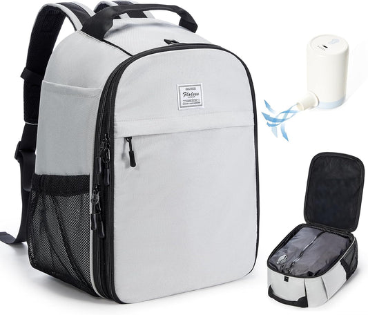 Vacuum Backpack Travel with Pump,Travel Backpack with Vacuum System,Vacuum Seal Compression Bags Clothing Vacpack,United Airlines Personal Item Bag 17x10x9,Laptop Backpacks,Grey