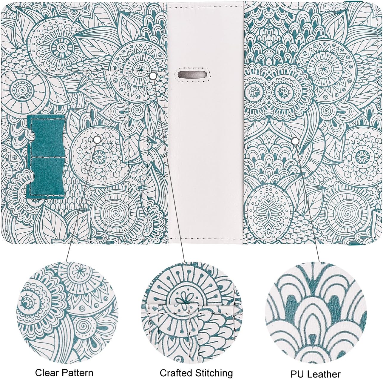 WALNEW Passport Holder for Travel, RFID Passport Cover Wallet for Women Men, PU Leather Passport Book Card Holder Case with Pen, Travelling Essentials for Flying