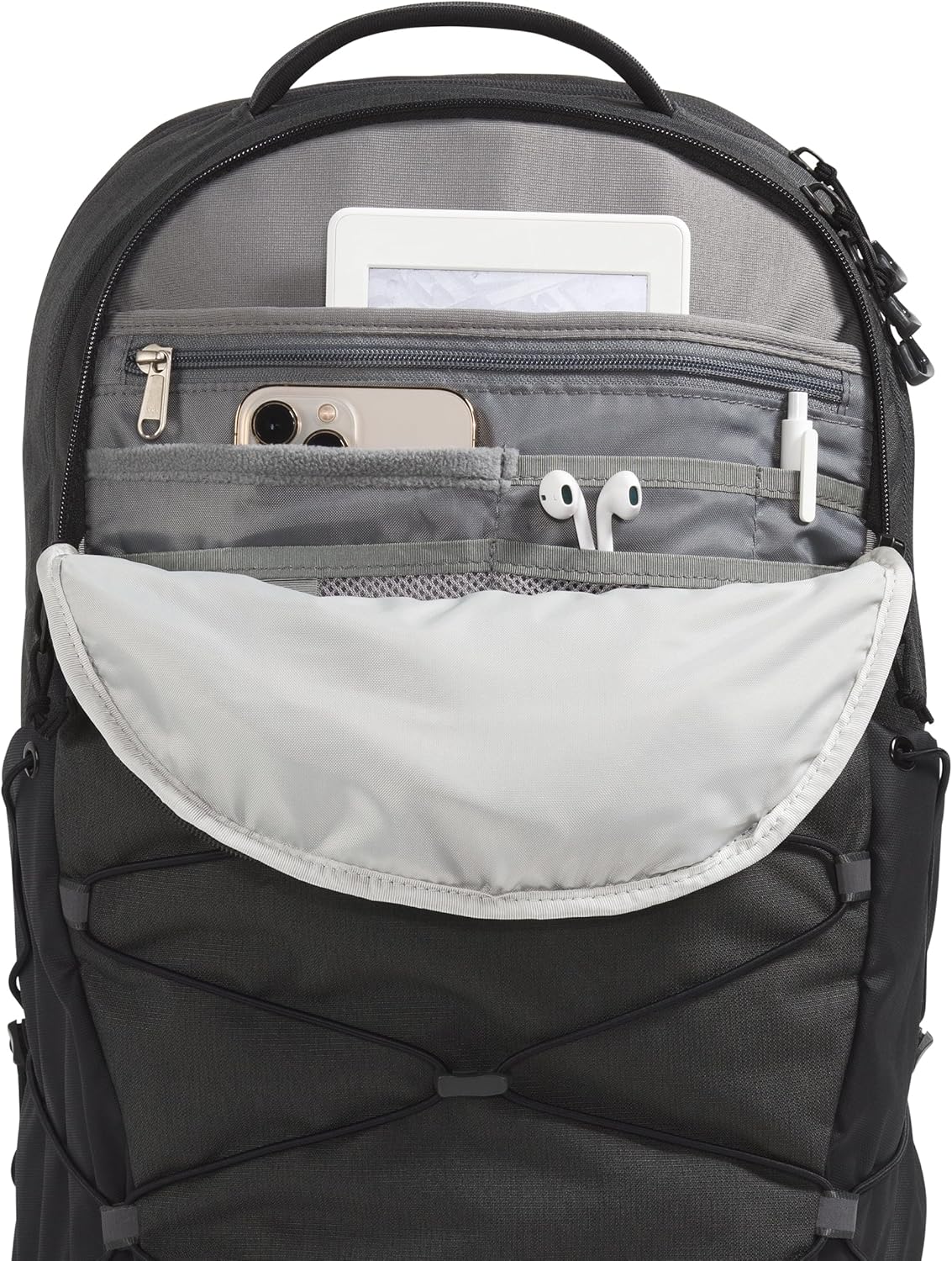The North Face Borealis Commuter Laptop Backpack | Water Repellent Finish, 16" Laptop Sleeve, Large Main Compartment for Everyday Carry, Asphalt Grey Light Heather/TNF Black-NPF, One Size