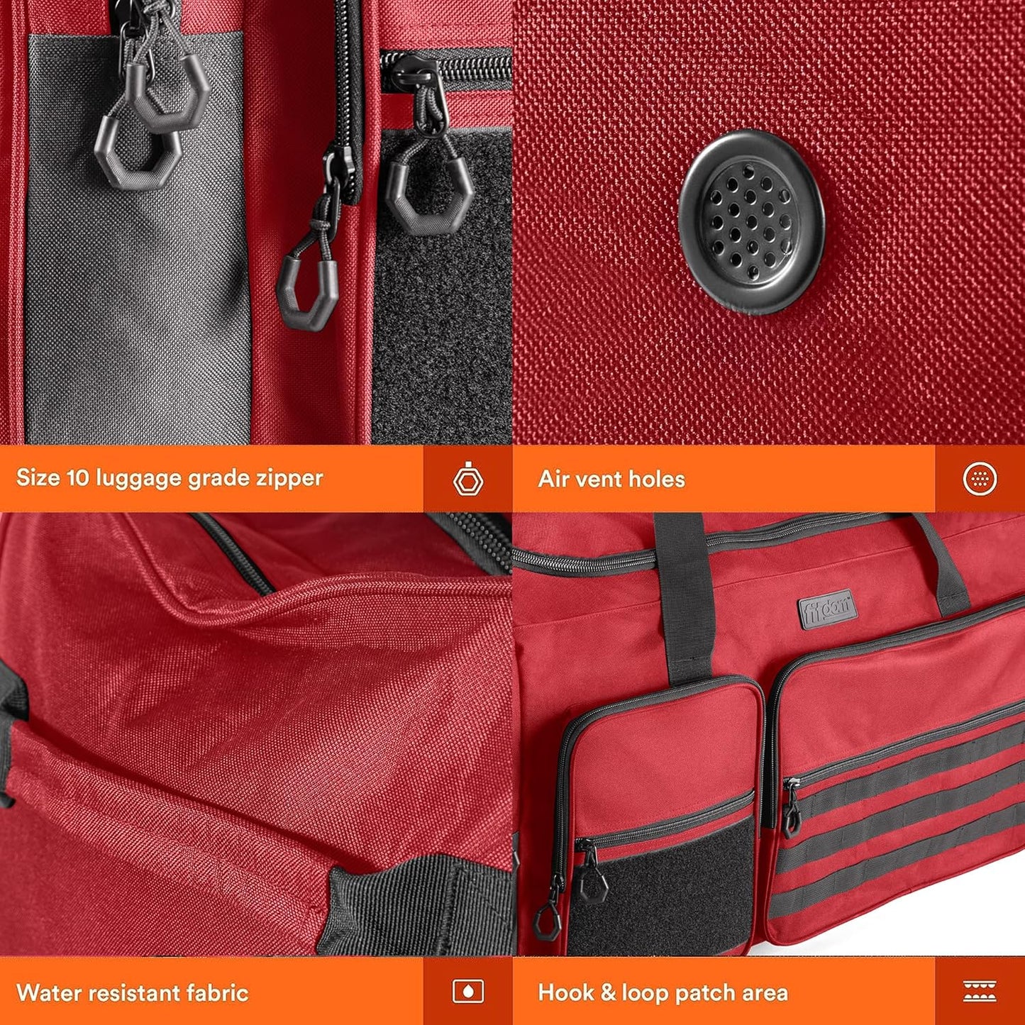 Fitdom 130L 36" Heavy Duty Extra Large Sports Gym Equipment Travel Duffle Bag W/Adjustable Shoulder