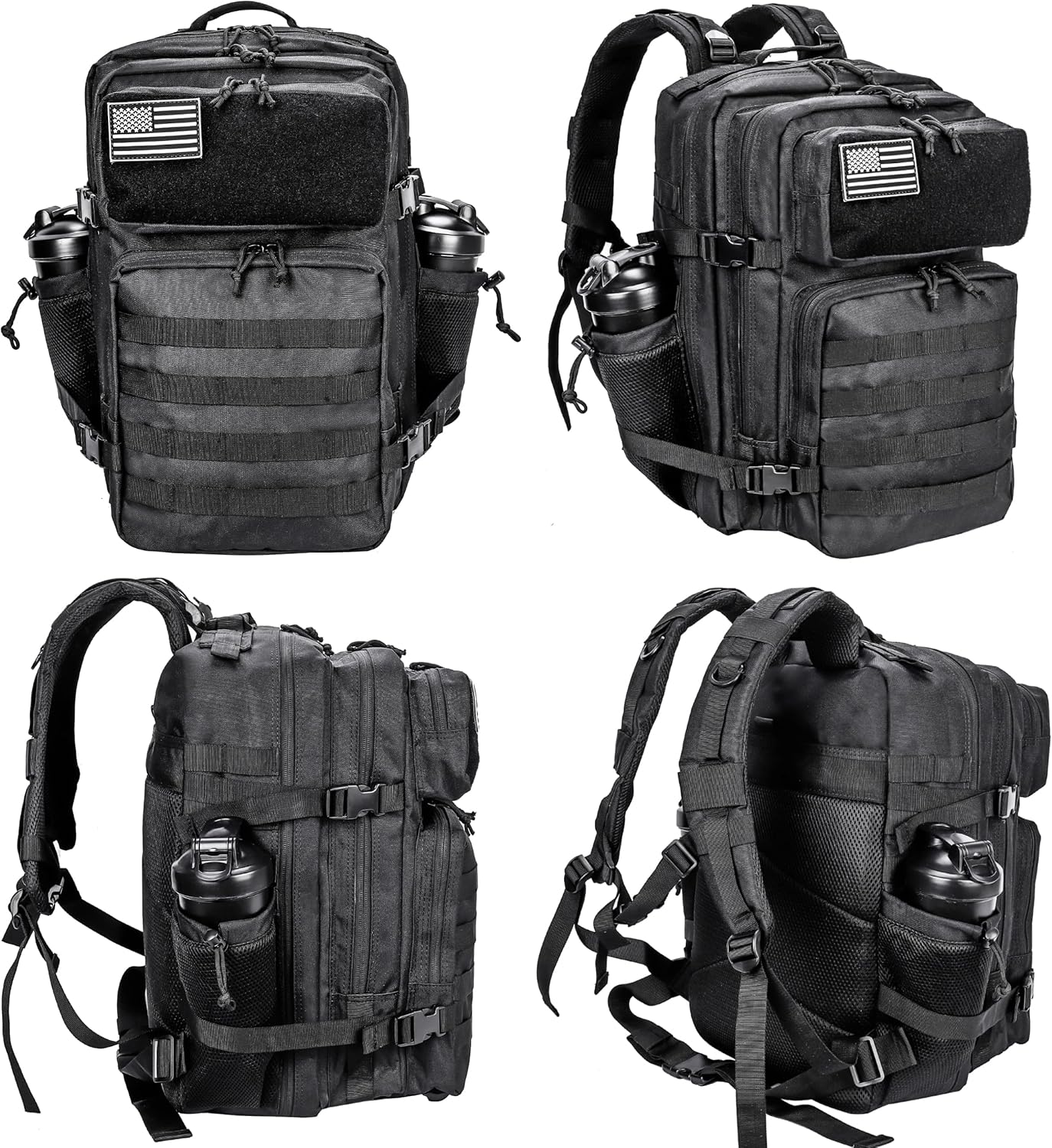 LHI Military Tactical Backpack for Men and Women 45L Army 3 Days Assault Pack Bag Large Rucksack with Molle System