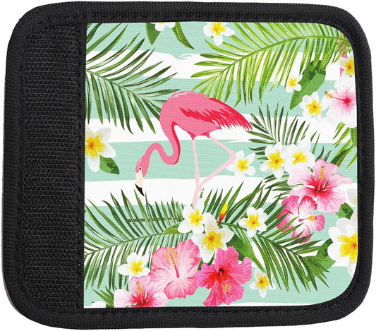 2 Pack Luggage Handle Wrap Travel Tags - Set of Luggage Tags for Suitcases, Identifiers, Marker, and Handle Covers - Cruise Accessories and Travel Gifts（Cute Flamingo