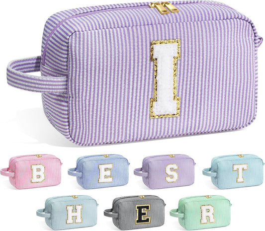 YOOLIFE Bridesmaid Proposal Gifts - Bridal Shower Gifts, Bride To Be Gifts, Bridesmaid Gifts for Wedding Day, Maid of Honor Gifts, Bachelorette Party Gift for Bride, Initial Makeup Bags, Letter I