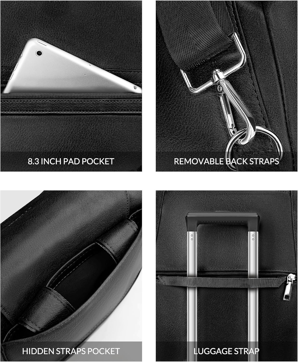 Laptop Bag for Women Designer Leather Laptop Backpack Purse, 16 inch Computer Tote Bags for Work