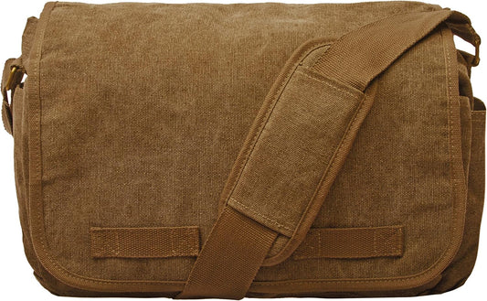 Sweetbriar Classic Vintage Messenger Bag - Original Heavyweight Cotton Canvas Shoulder Bag with Upgraded Features