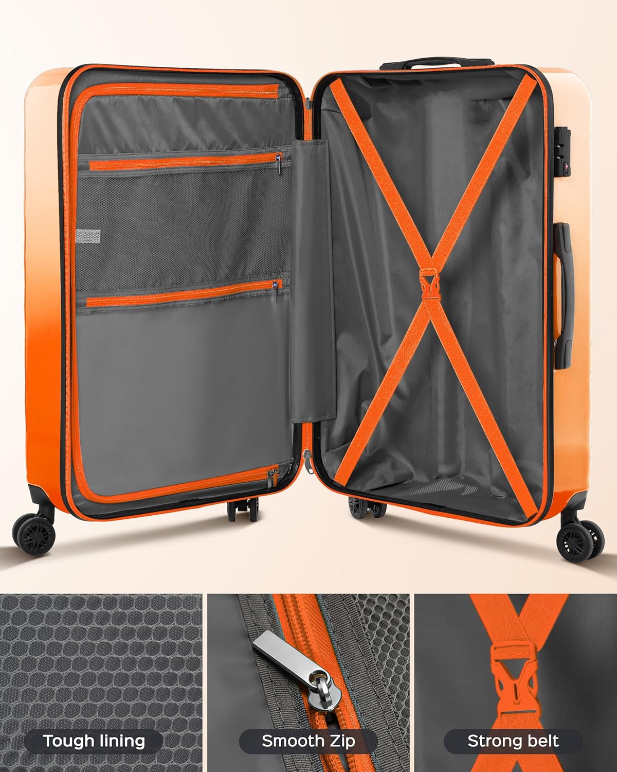 Suitour Carry on Suitcase Airline Approved, Hardside Lightweight Rolling Luggage for Women (20" Carry-on)