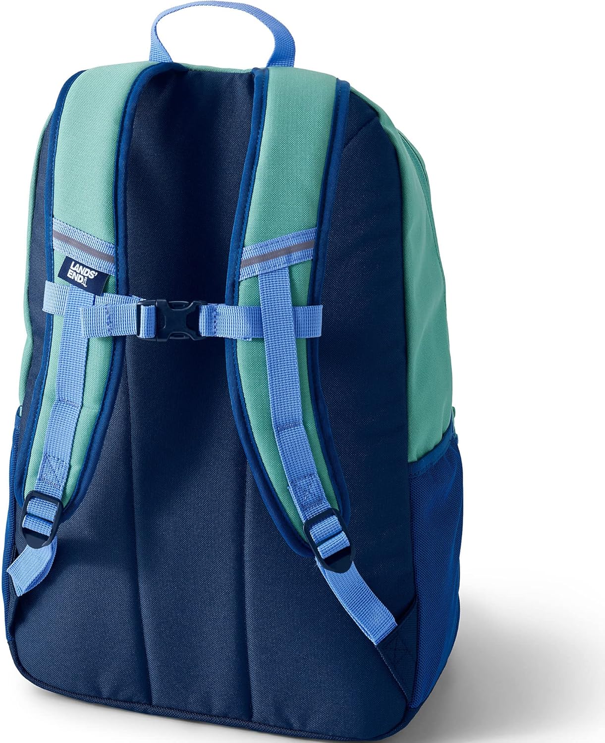 Lands' End Kids' ClassMate Backpack Teal Shadow/blue Colorblock Large