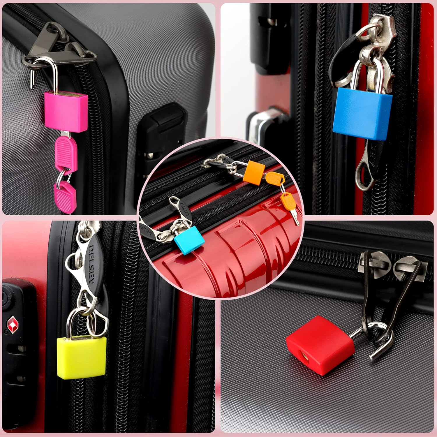 6 Pcs Suitcase Locks with Copper Keys Protect Your Belongings with Febwind's Set of 6 Mini Padlocks
