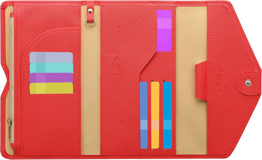ZOPPEN Mulit-purpose Rfid Blocking Passport Holder Travel Wallet (Ver.4) Passport and Vaccine Card Holder ComboTri-fold Document Organizer Travel Essentials