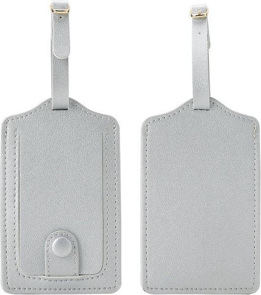 Jagucho Leather Luggage Tags for Men Women-Luggage Tags for Suitcases-Baggage Bag Tag Suitcase Labels ID Tags with Full Back Privacy Cover for Carnival Cruise Ships, Travel Tags