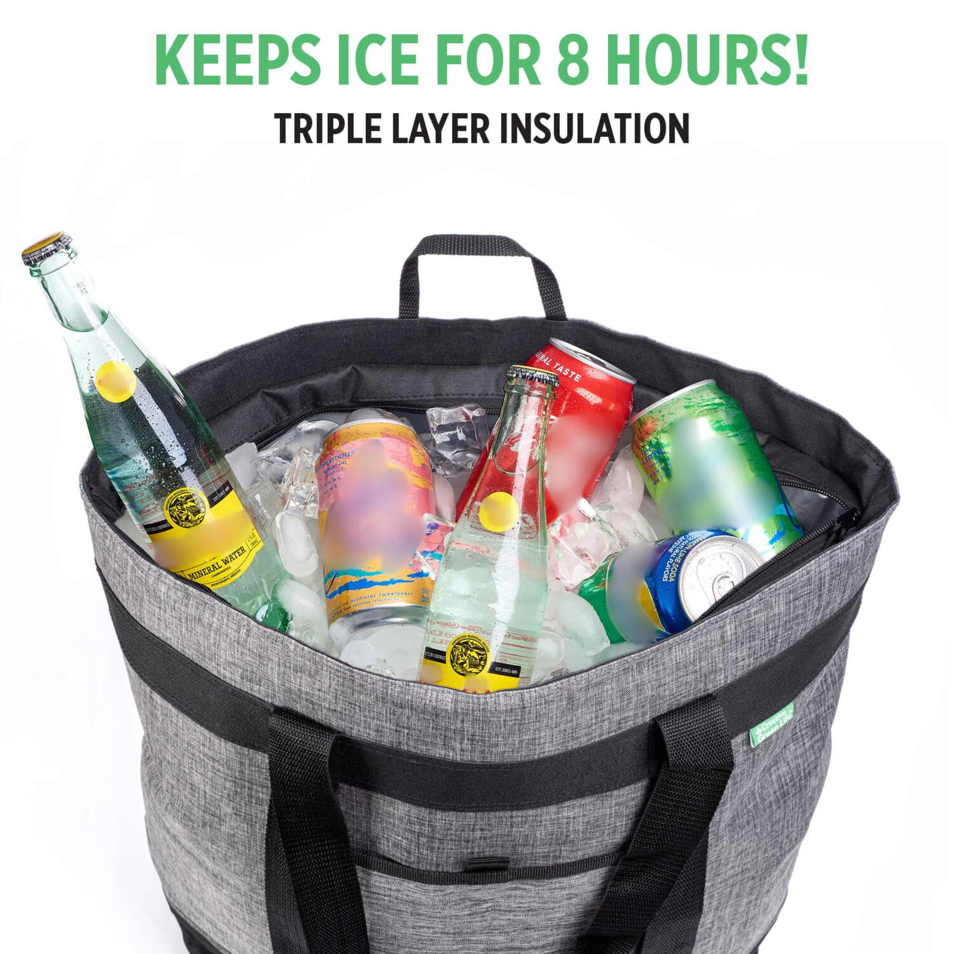 Jumbo Insulated Cooler Bag (Charcoal) with HD Thermal Insulation - Premium, Collapsible Soft Cooler