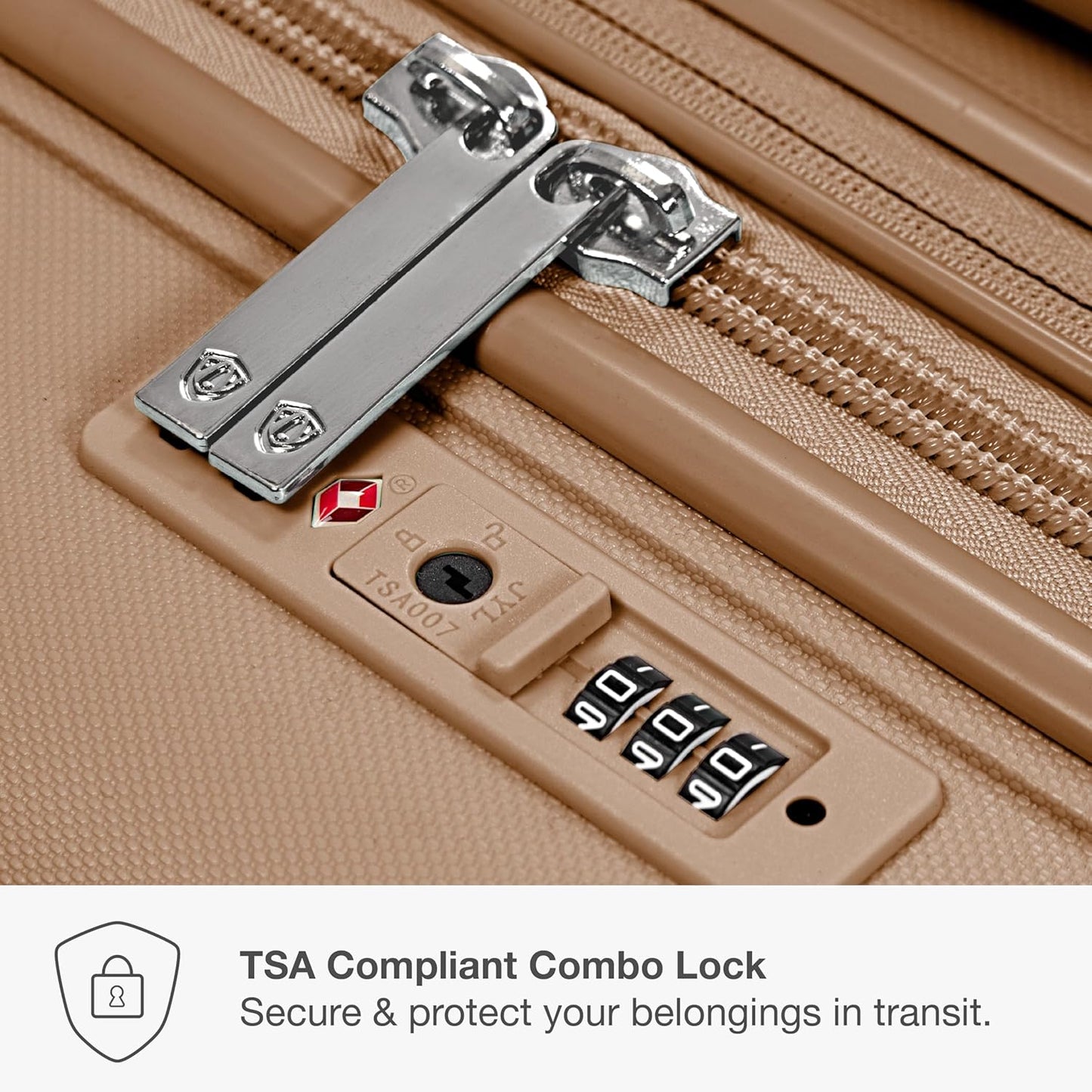 Traveler's Choice Pagosa Indestructible Hardshell Expandable Spinner Luggage, Latte Beige, 30-Inch Large