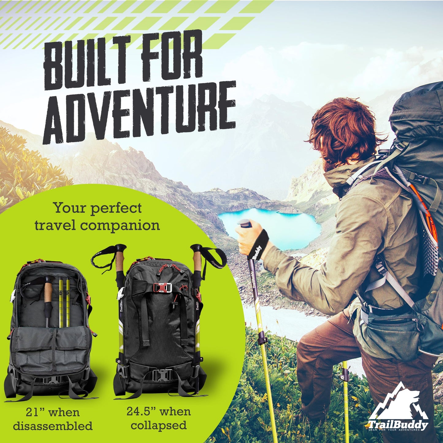 TrailBuddy Trekking Poles – Lightweight 7075 Aluminum Hiking Poles for Women, Men & Seniors