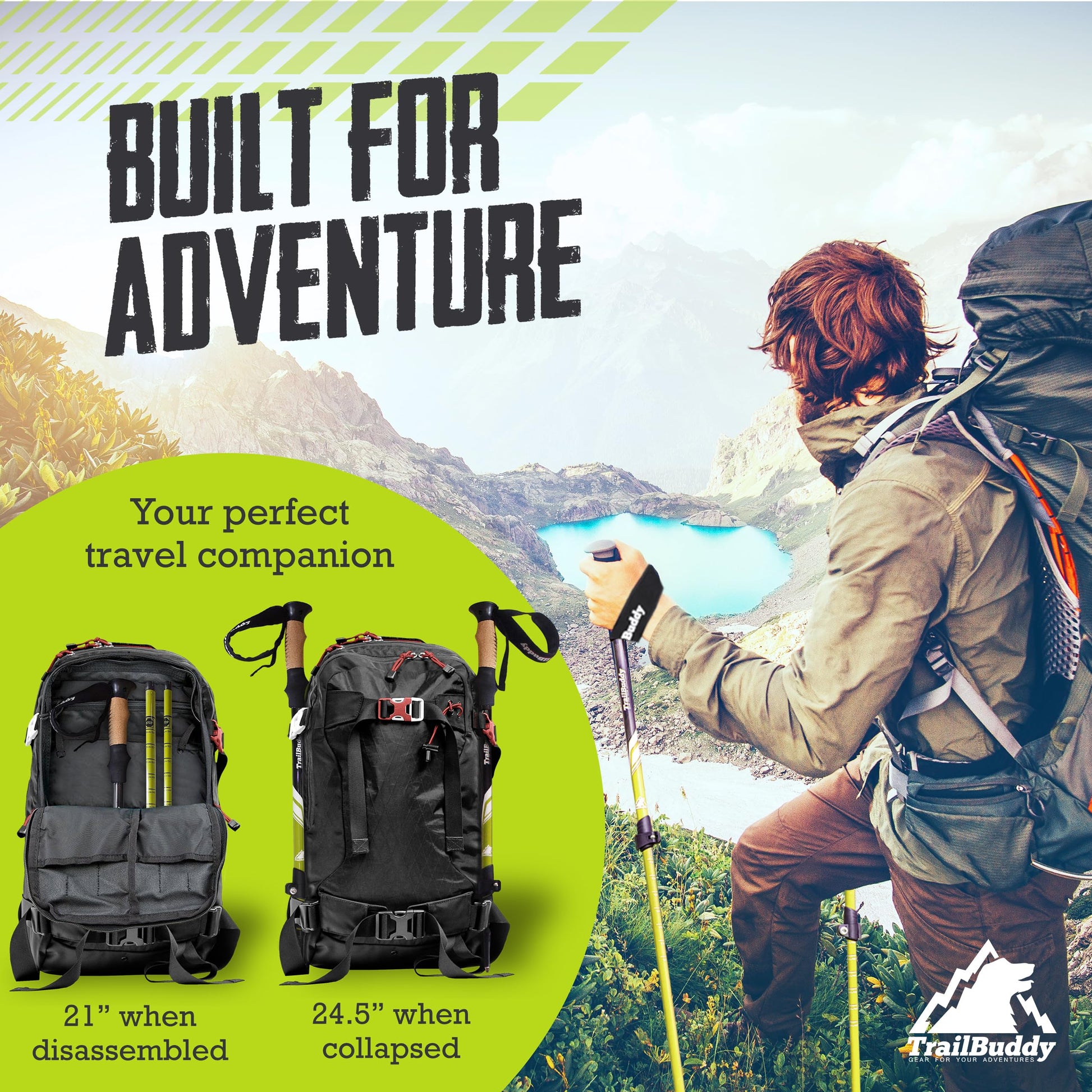 TrailBuddy Trekking Poles – Lightweight 7075 Aluminum Hiking Poles for Women, Men & Seniors