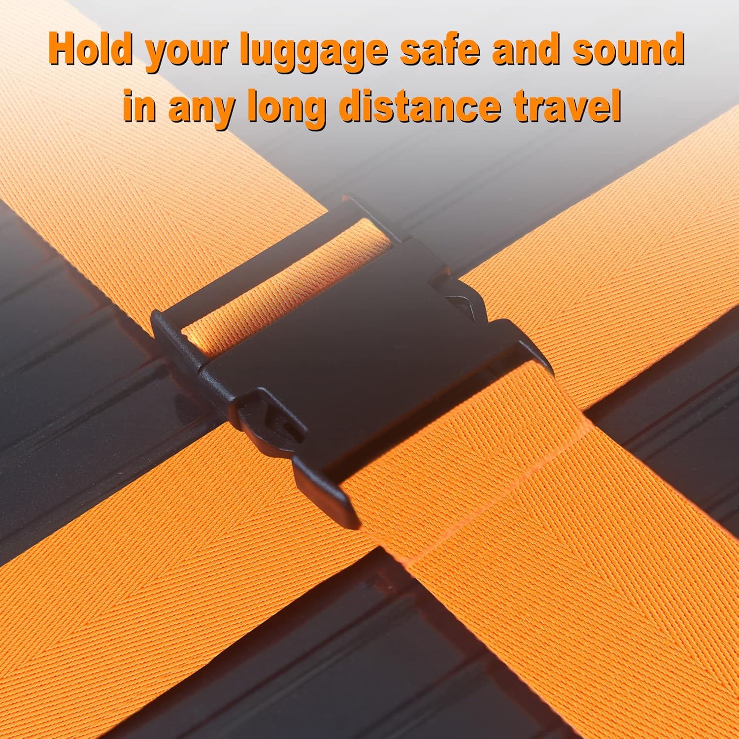 Luggage Straps for Suitcases TSA Approved Travel Belt 8 Pack by Chelmon (Orange)