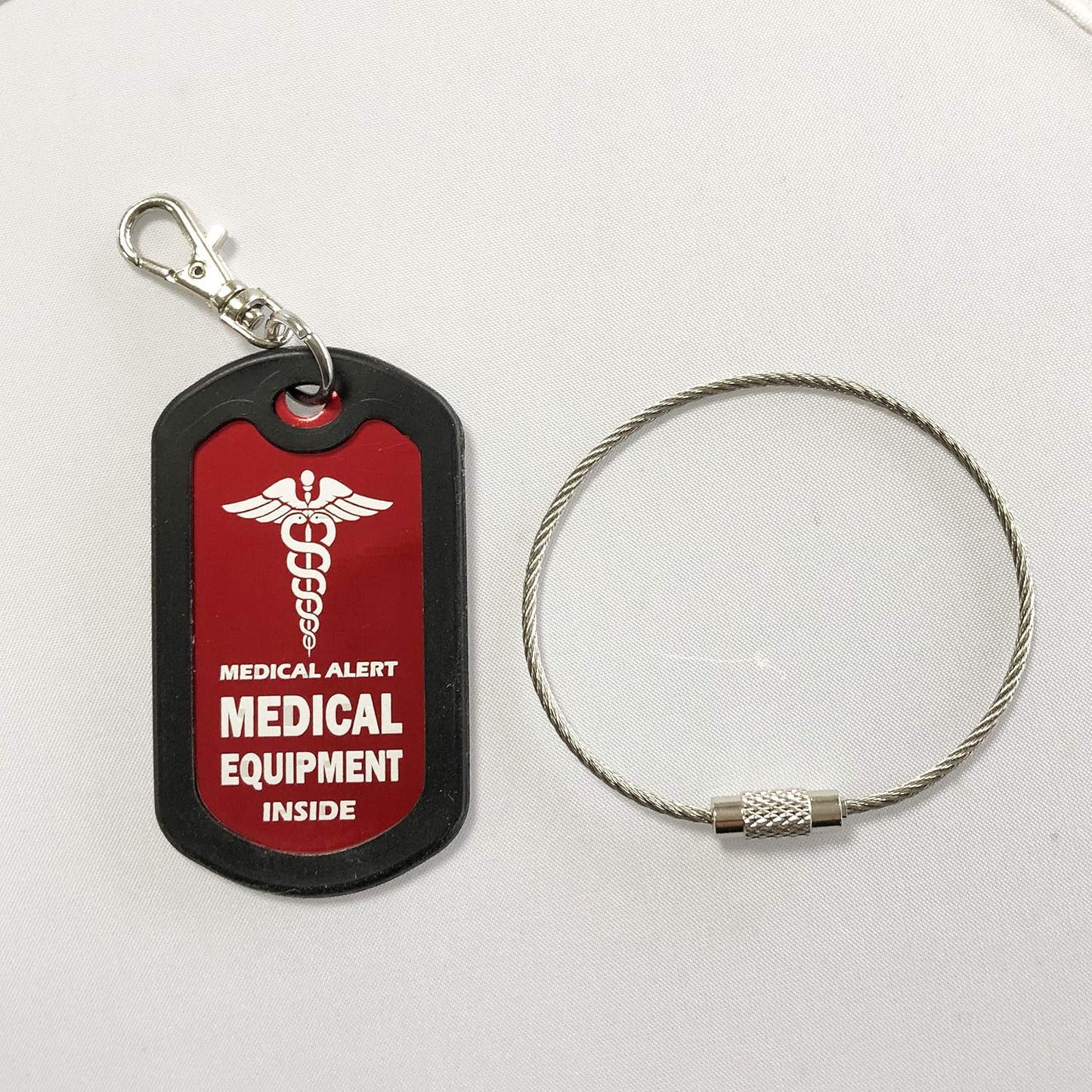mnmoom Medical Equipment Luggage Tag Medical Alert Zipper Pull Bag Tag (3 Pack Blue)