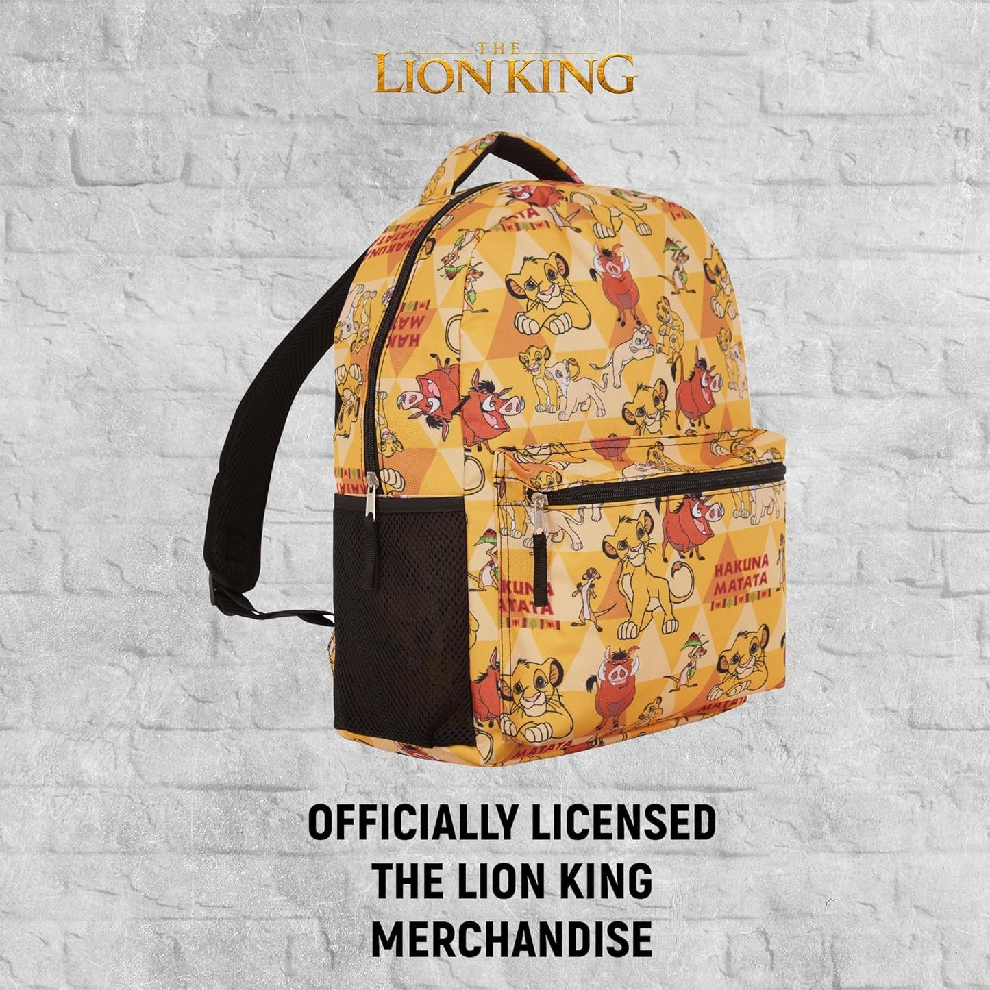 Disney The Lion King Kids Backpack - Hakuna Matata Adventure - Simba, Mufasa, Scar, Timon, and Pumbaa - Backpack for Boys, Girls, Toddlers, Kids, Adults