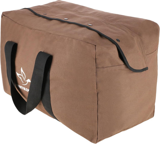 Heavy Duty HOPLITE Parachute Duffel Bag, Extra Large Multipurpose use, Tactical Canvas Cargo Bag with Snap-Closure Storm Flap for Military, Outdoor, Travel, Storage (Brown, Standard 24"x 15"x13")