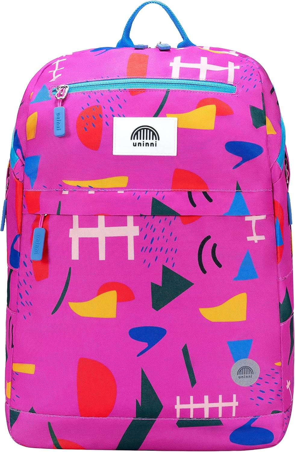 uninni 16" Kid's Backpack for Girls and Boys Age 6+ with Padded, and Adjustable Shoulder Straps. Fits for Height 3'9" Above Kids (Abstract Fuchsia)