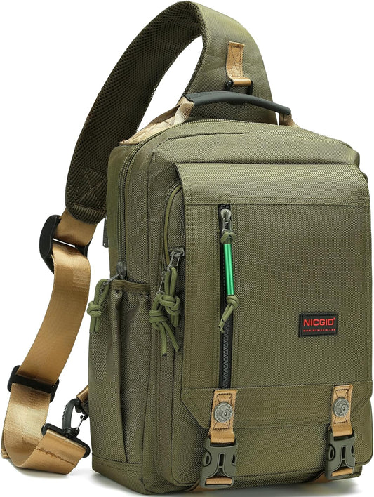 NICGID Sling Bags Chest Shoulder Backpacks, 12.5'' 13.3'' 14.1'' 15.6''Laptop Backpack Crossbody Messenger Bag Travel Outdoor