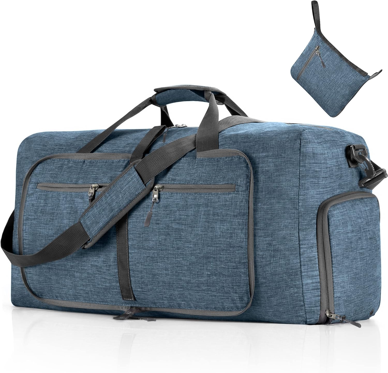 Vomgomfom 65L/85L/115L Foldable Travel Duffle Bag, Lightweight Checked Luggage with Shoe