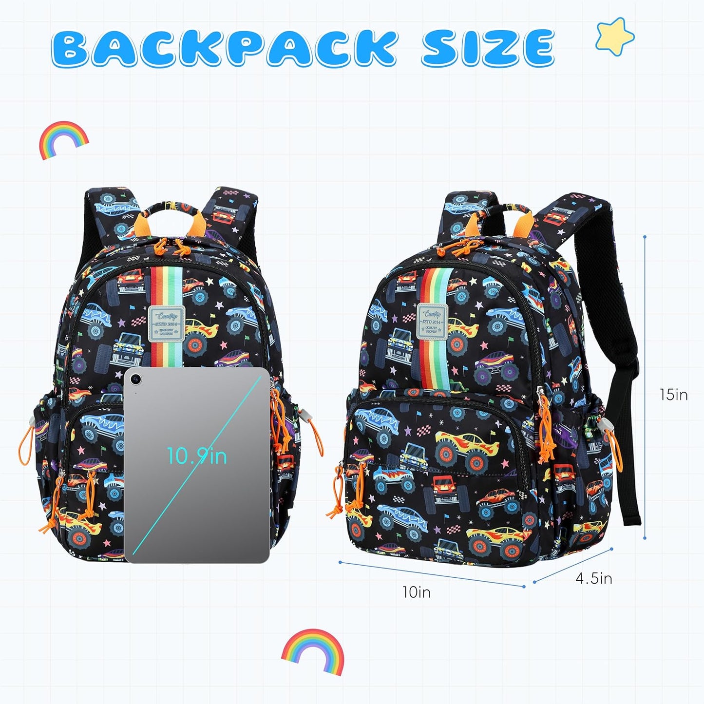 CAMTOP Preschool Backpack for Kids Boys Girls Toddler Backpack Kindergarten School Bookbags for Age 3-8
