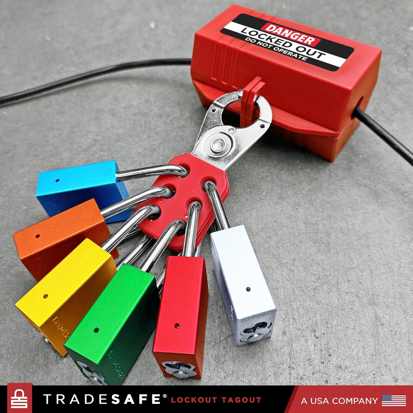 TRADESAFE Lockout Tagout Locks Set - 10 Red Aluminum Loto Locks, Keyed Different Lock Out Tag Out Padlocks, 2 Keys Per Lockout Padlock, OSHA Compliant