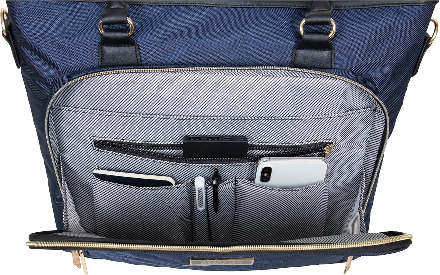 Kenneth Cole REACTION Chelsea Quilted Chevron 15" Laptop & Tablet Business Tote with Removable