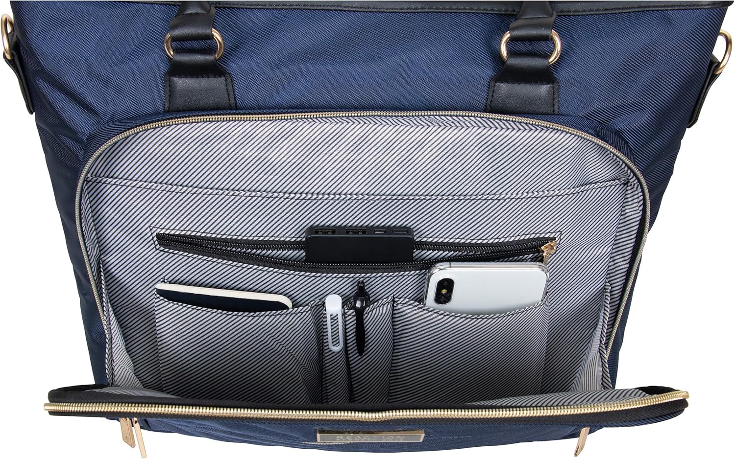 Kenneth Cole REACTION Chelsea Quilted Chevron 15" Laptop & Tablet Business Tote with Removable