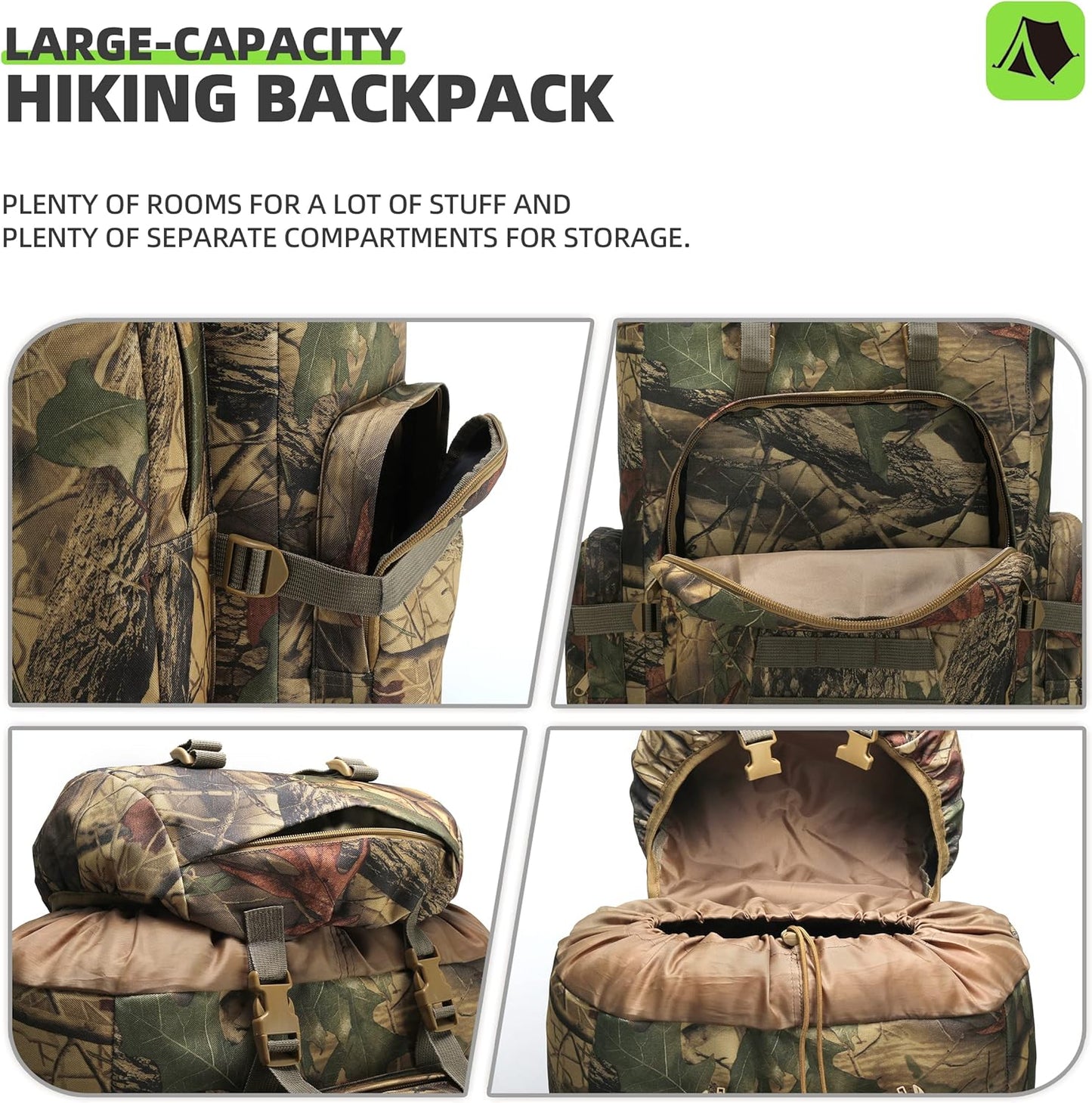 King'sGuard 100L Camping Hiking Backpack Molle Rucksack Military Camping Backpacking Daypack