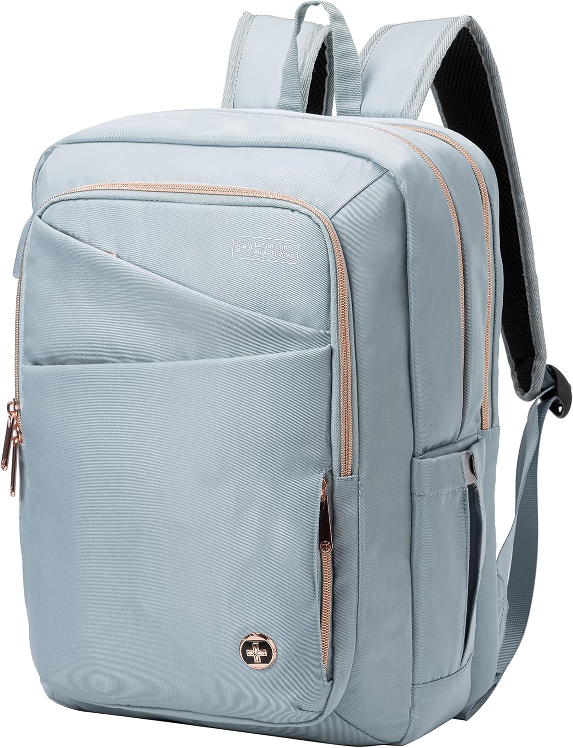 Swissdigital Design Women Laptop Backpack For Women With Apple Find My network,Travel Bookbags With USB Charging Port，Large Capacity Computer Backpacks For Work Business,Teal Blue | KATY ROSE