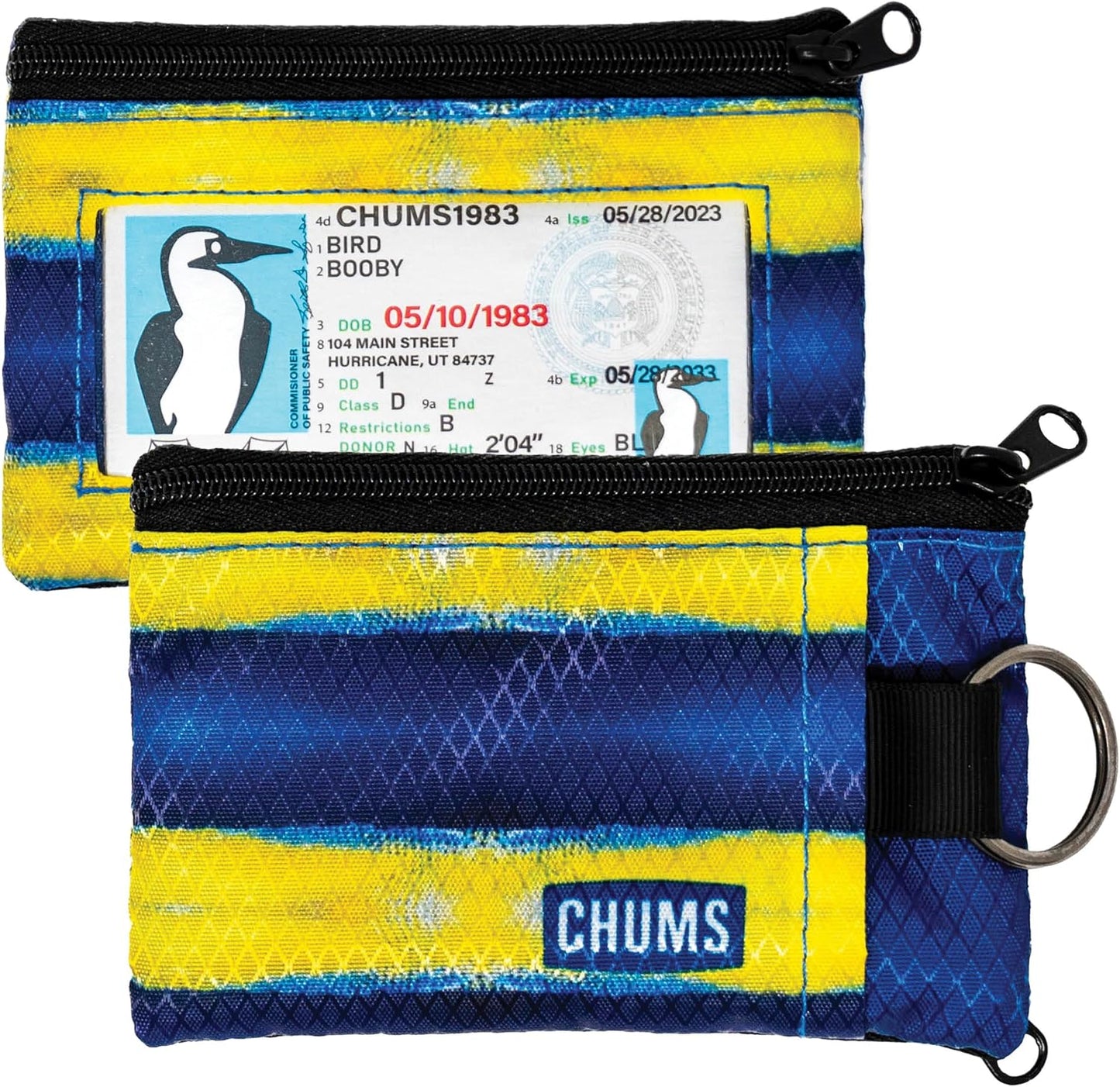 Chums Surfshorts Wallet - Lightweight Slim Wallet w/ RFID Blocking Card - Zippered, Minimalist