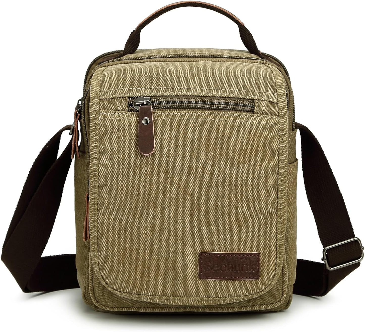 Sechunk Small Canvas Shoulder Bags Messenger Bag Travel Bag Business Bag Working Bag For Men Women