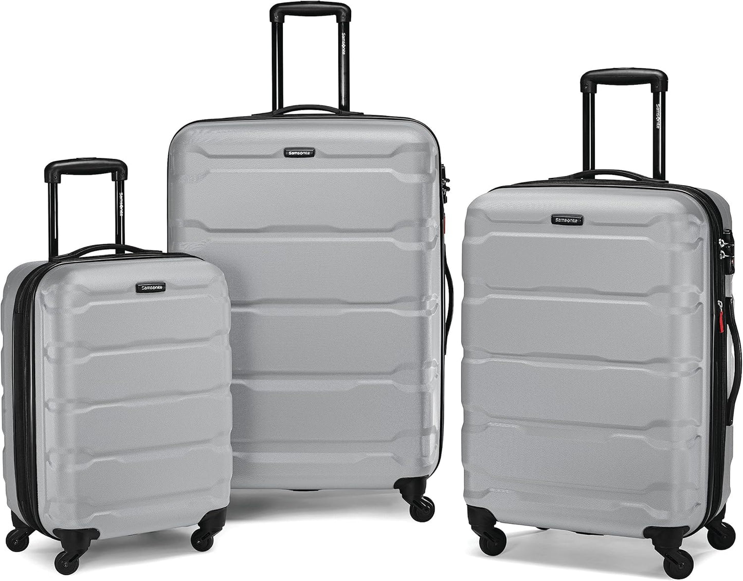 Samsonite Omni PC Hardside Expandable Luggage with Spinner Wheels, Silver, 3-Piece Set (20/24/28)