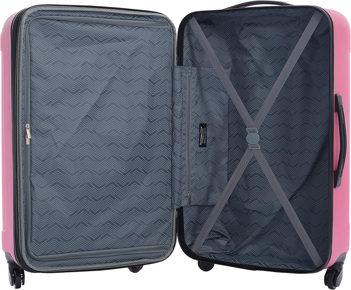 Travelers Club Midtown Hardside Luggage Travel, Bubble Gum, 4-Piece Set