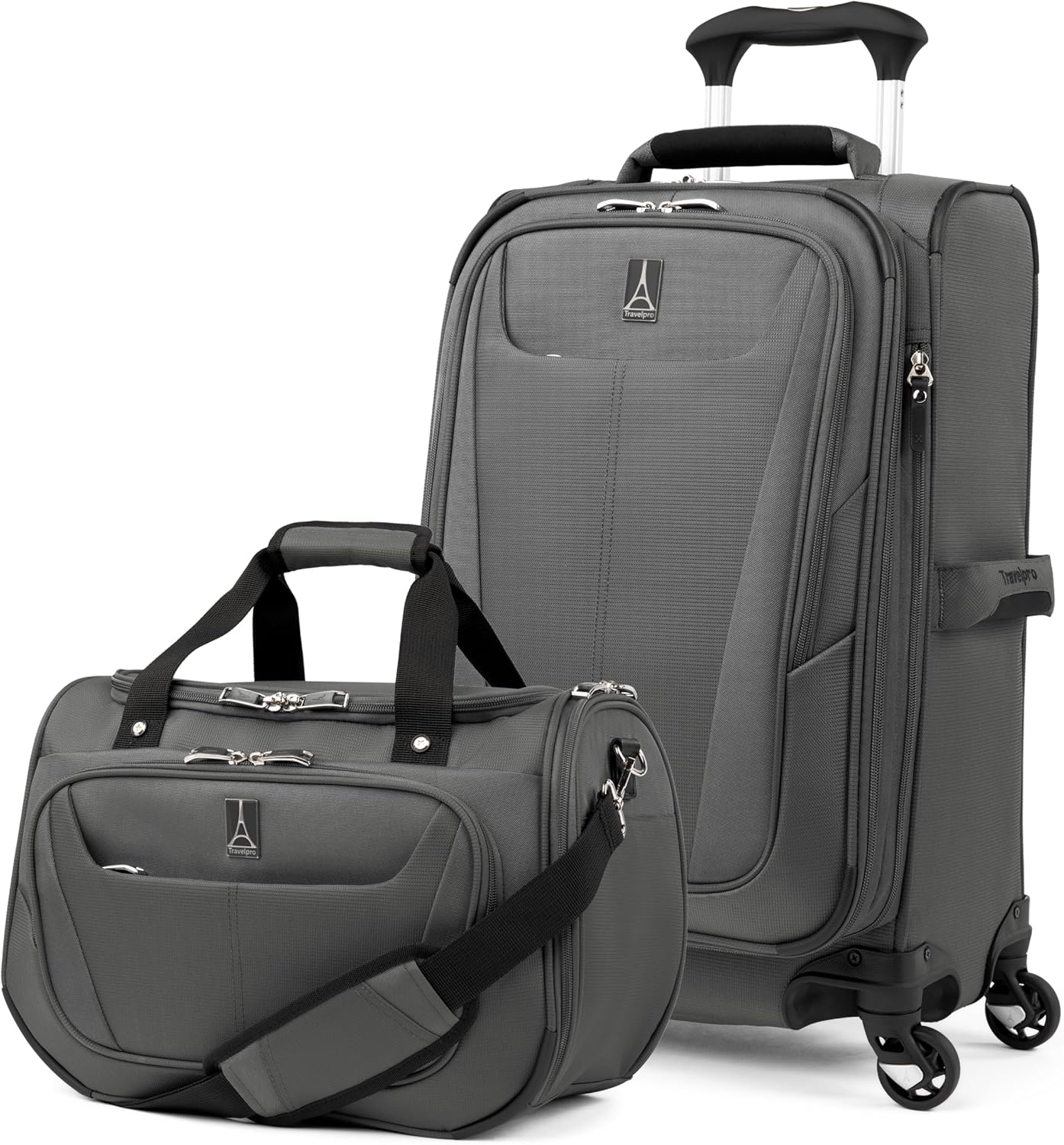Travelpro Maxlite 5 Softside Expandable 2-Piece Luggage Set — Carry-On and Tote Bag — Shadow Grey